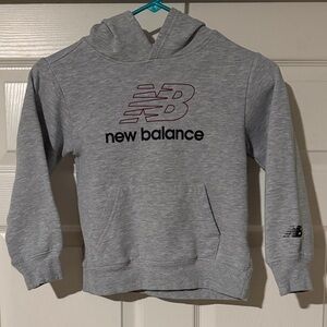 New Balance Light Gray Kids Hoodie with Logo